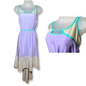 Willow & Clay High Low Dress Sleeveless Casual Summer Lavender Cream Mint